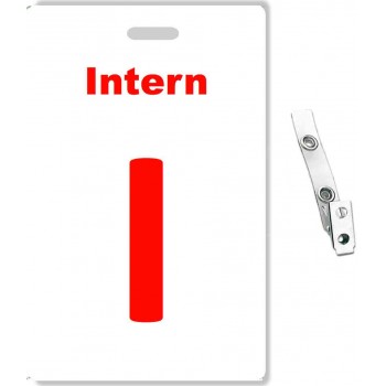 Custom Printed PVC Intern Badges + Strap Clips - 10 pack
